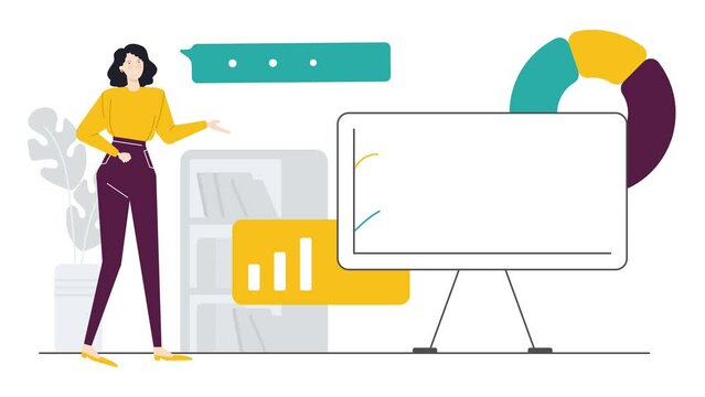 daily office presentation illustration concept business animated video