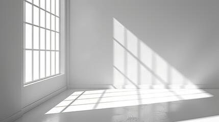 Fototapeta premium Background for product presentation with shadow and light from windows.