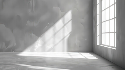 Obraz premium Background for product presentation with shadow and light from windows.