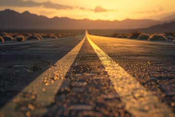 double continuous line on an asphalt road