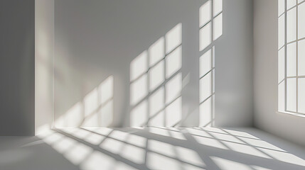 Obraz premium Background for product presentation with shadow and light from windows.