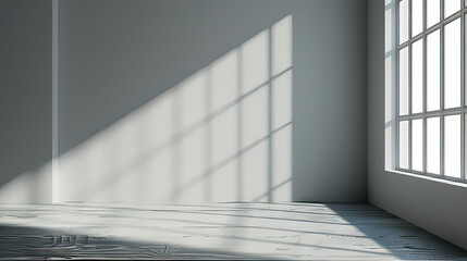 Fototapeta premium Background for product presentation with shadow and light from windows.