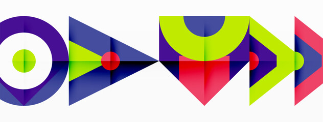 Colorful circle and triangle abstract background. Template for wallpaper, banner, presentation, background