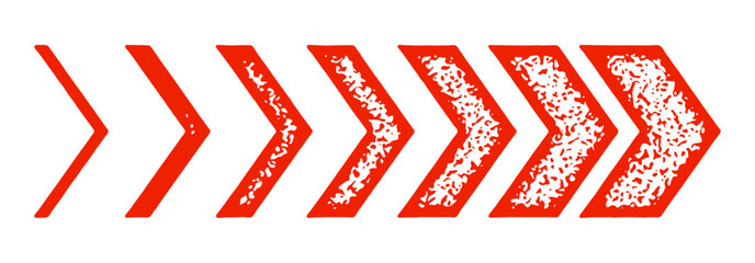 Red Arrows Progression on White Background