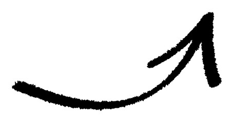 Brush-Styled Upward Right Arrow with Curved Line