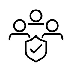 Vector black line icon for Public security