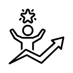 Vector black line icon for Motivated