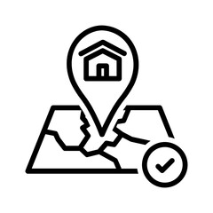 Vector black line icon for Address validation