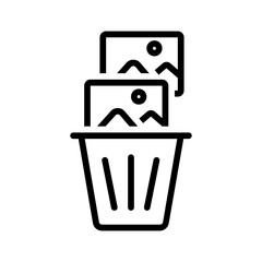 Vector black line icon for Unwanted photos