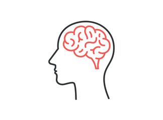 Human brain medical vector icon illustration isolated on white background