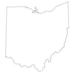 High detailed Ohio illustration map - outline Ohio State Map