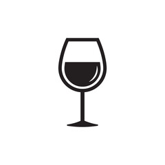 Wine glass icon flat isolated on white background