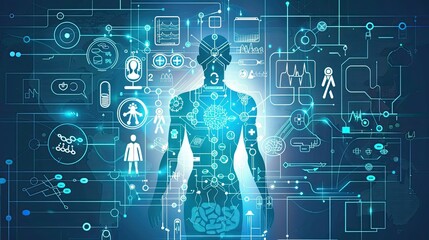 Conceptual of artificial intelligence algorithms in medical diagnostics and decision-making processes