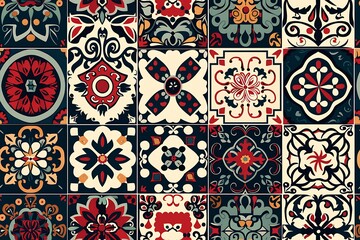 Illustration vector design of vintage wall patterns background.