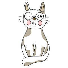 cute cat hand draw, 