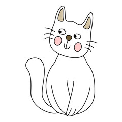 cute cat hand draw, 
