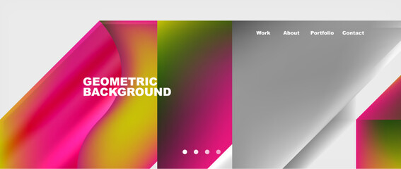Fototapeta premium Minimal geometric web site page template design. Vector Illustration For Wallpaper, Banner, Background, Card, Book Illustration, landing page