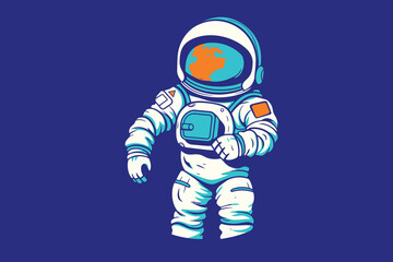astronaut robot  cartoon vector sublimation mascot logo design