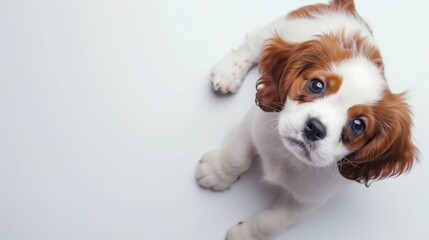 cute puppy on white background
