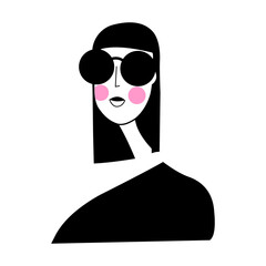 vector portrait of a woman's face