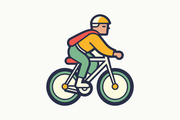 Obraz premium man cycling bicycle cartoon vector sublimation mascot logo design