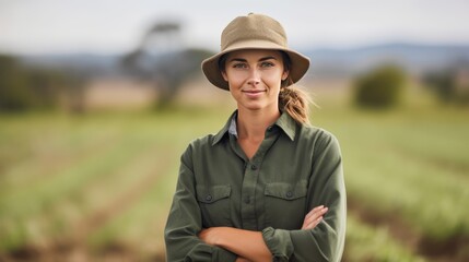 portrait of an attractive young female farmer standing with her arms crossed 