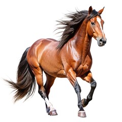 Obraz premium Majestic Wild Horse on White Background - Stunning Wildlife Image