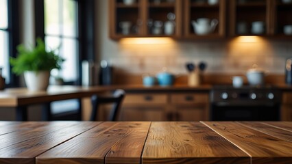 Bright and Cozy Kitchen with Wooden Table
