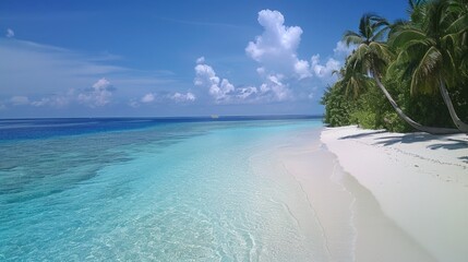 white sand beach generative ai