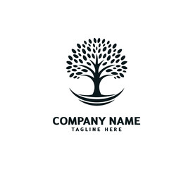 Tree logo design. Botanic tree. Tree of life symbol. Abstract tree logo symbol. Vector illustration