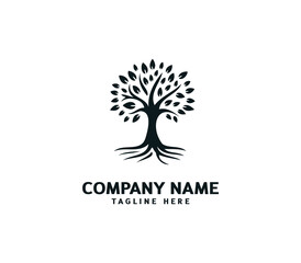 Obraz premium Tree logo design. Botanic tree. Tree of life symbol. Abstract tree logo symbol. Vector illustration