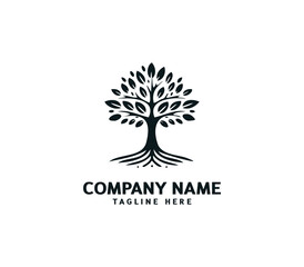 Obraz premium Tree logo design. Botanic tree. Tree of life symbol. Abstract tree logo symbol. Vector illustration