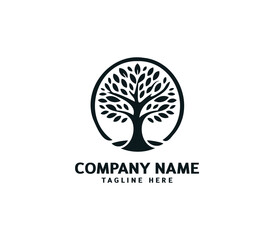 Tree logo design. Botanic tree. Tree of life symbol. Abstract tree logo symbol. Vector illustration