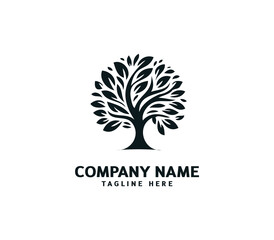 Tree logo design. Botanic tree. Tree of life symbol. Abstract tree logo symbol. Vector illustration
