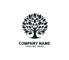 Tree logo design. Botanic tree. Tree of life symbol. Abstract tree logo symbol. Vector illustration