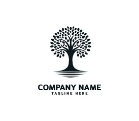 Tree logo design. Botanic tree. Tree of life symbol. Abstract tree logo symbol. Vector illustration