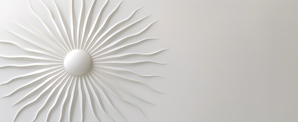 Obraz premium Abstract White Sunburst Wall Art