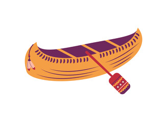 indigenous canoe and paddle