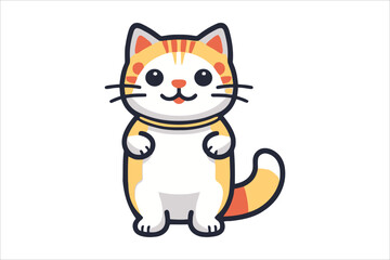 Obraz premium cartoon cat happy vector sublimation mascot logo design