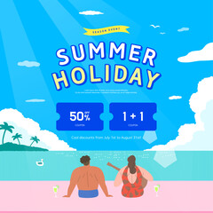 summer holidays vacation illustration. 
