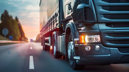 Fototapeta premium cargo truck on the road