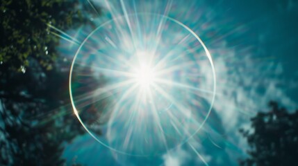 Fototapeta premium anamorphic lens callout with ghost ring effect generative ai