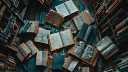 Fototapeta premium open books generative ai