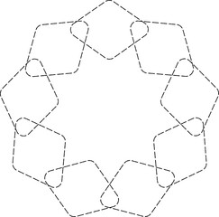 Dashed line square shapes. Elements for design