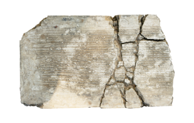 broken stone steps in the park isolated on white