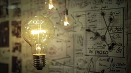 light bulb with drawing graph generative ai