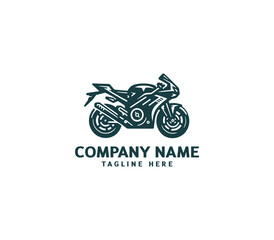 Motorcycle logo vector design. Motorcycle logo concept. Speed bike racer on the sport motorcycle.