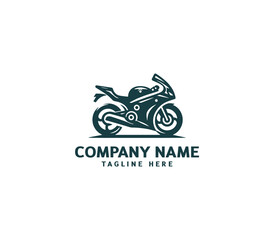 Motorcycle logo vector design. Motorcycle logo concept. Speed bike racer on the sport motorcycle.