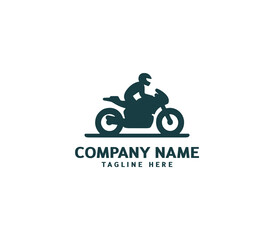 Motorcycle logo vector design. Motorcycle logo concept. Speed bike racer on the sport motorcycle.
