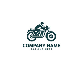 Motorcycle logo vector design. Motorcycle logo concept. Speed bike racer on the sport motorcycle.